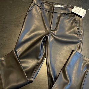 Zara leather pants, size US 4 (tags still on but mislabeled), never before worn.